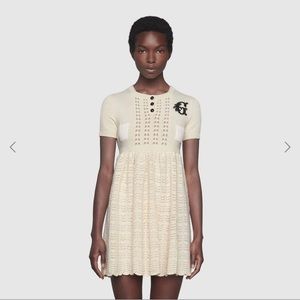 GUCCI G Patch Petit Wool Knit Mini Dress